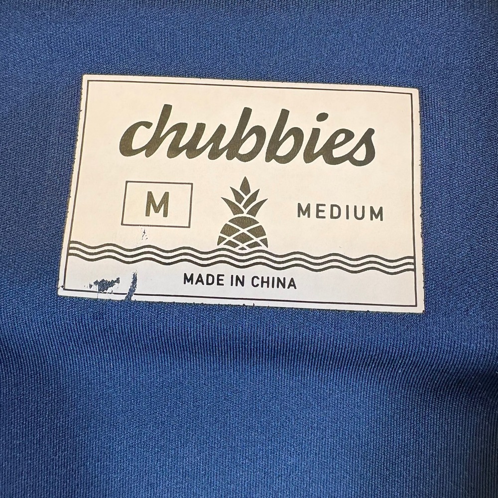 Chubbies Quarter Zip Pullover Mens Medium Navy Blue Performance Turquoise Accent - Picture 4 of 11